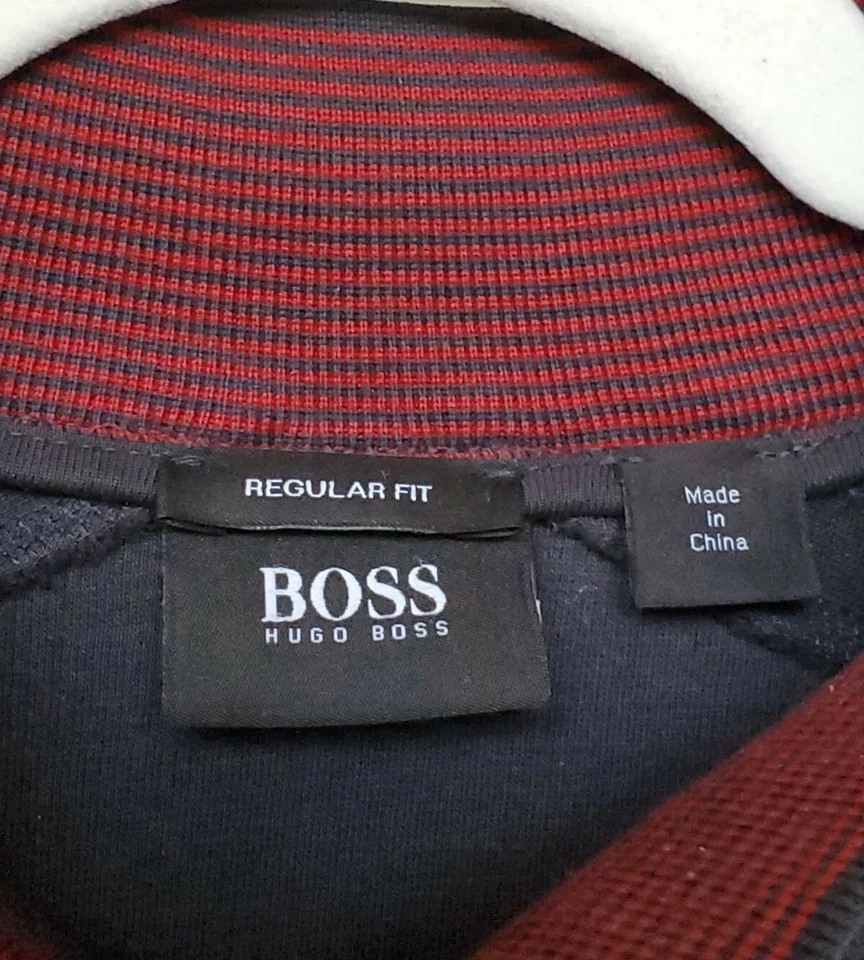Suéter Hugo Boss Mediano Algodón Para Hombre Cuarto Cremallera Elastizado Manga Larga Azul Marino Foto 4 de 4