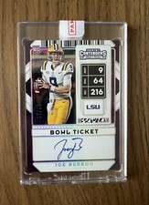 2020 Joe Burrow Bowl Ticket Auto LSU #7/10 Contenders Draft Picks