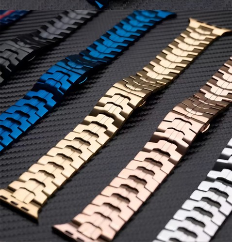 Bransoletka ogniw ze stali nierdzewnej do Apple Watch Series 1-7 8 9 10 SE ULTRA luksusowy iWatch - Zdjęcie 6 z 46