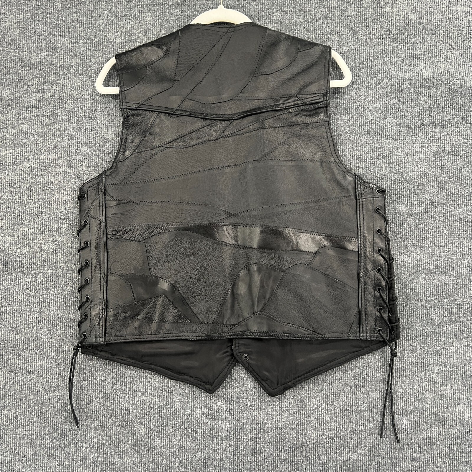 Diamond Plate Patchwork Biker Motorcycle Vest Men… - image 7