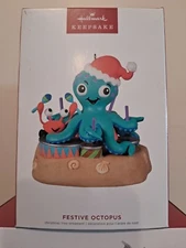 2022 Hallmark Keepsake Ornament   FESTIVE OCTOPUS Magic Sound and Motion  NIB