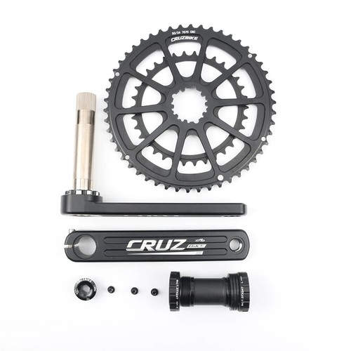  Road Bike Crankset 155-175mm Crank 50-34T/52-36T/53-39T Double Chainring  - Picture 11 of 26