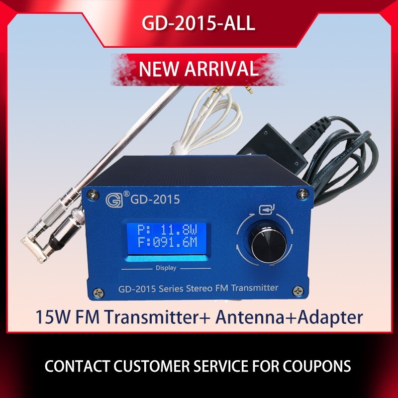 QN8007 15W FM PLL Transmitter USB Play Stereo Radio Station 