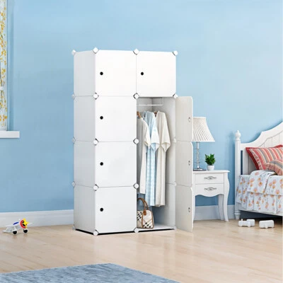 Space Save Plastic Modular Cabinet Storage Organizer Clothes Wardrobe Shoes Rack