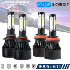 4-Side 9005+H11 LED Headlight Bulbs 120W 32000LM Hi/Lo Beam 6000K White Foglight
