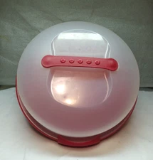 Sterilite Covered Veggie and Dip Tray Cake Carrier Latching Dome 14"x5" 0200-B