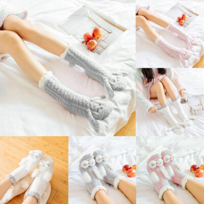 Ladies Soft Fluffy Owl Rabbit Socks Warm Winter Cosy Lounge Bed Socks Xmas Gift