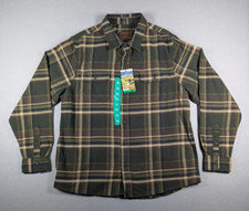 Orvis Shirt Mens Size XL Green Plaid Flannel Pockets Shacket Workwear Chores