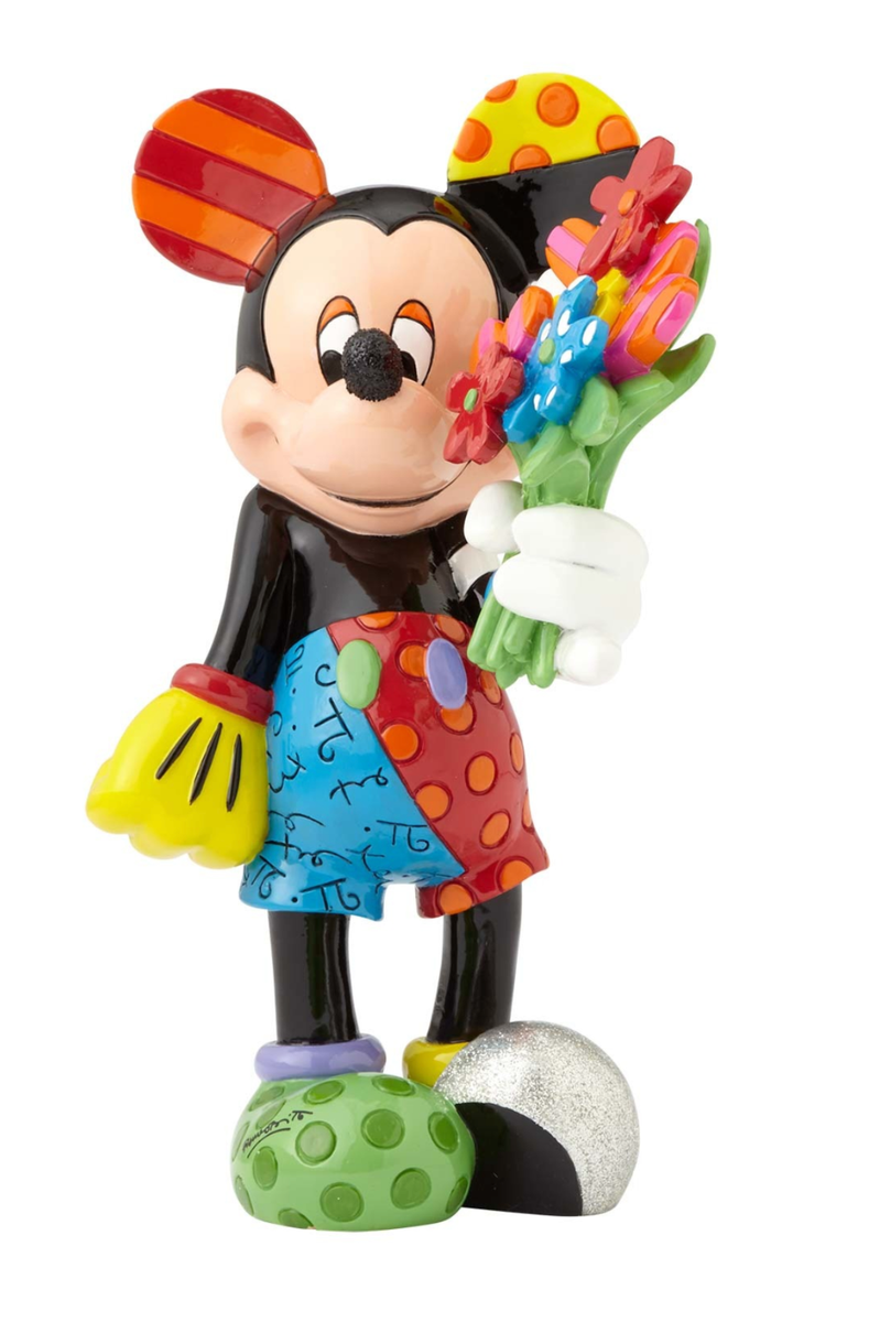 Disney Britto Mickey Mouse with Flowers Figurine New in Box Disney Britto Mickey Mouse with Flowers Figurine New in Box