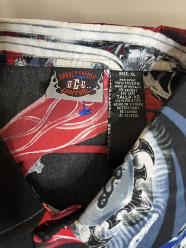 Orange County Choppers Mens Harley Davidson Hawaiian Shirt XL X-Large RARE - Picture 3 of 4