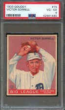 BB - 1933 Goudey - #15 - Victor Sorrell - PSA 4 - VG-EX