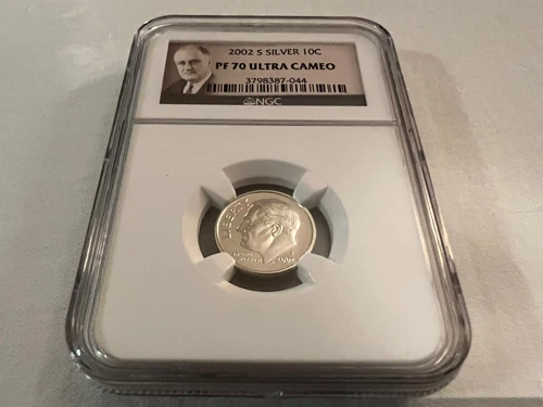 2002-S SILVER ROOSEVELT DIME NGC PF70 ULTRA CAMEO "PORTRAIT LABEL" TOP POP