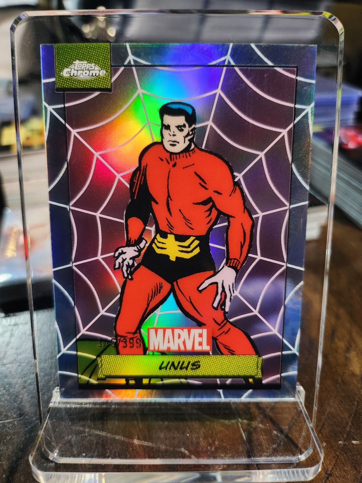 2024 Topps Chrome Marvel Unus #141 Spider Web Refractor 386/399