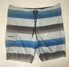 O'Neill Men s Size 38 Swim Trunks Board Shorts Blue Drawstring