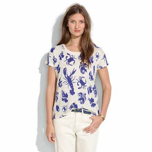 MADEWELL Linen Tropical Love Tee Size 