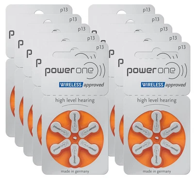POWERONE Power One P13 orange Hörgerätebatterien Varta (60er Pack - 10x6erBlister)