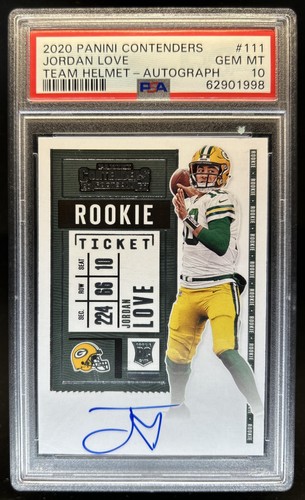 2020 Panini Contenders Jordan Love Rookie Auto RC #111b Packers PSA 10 GEM MINT