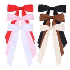 Satin Bow Hair Clips for Women, Silkly Satin Hair Ribbon Bow with Long Tail H...