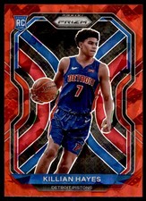 Killian Hayes 2020-21 Panini Prizm Red Cracked Ice RC #270 Detroit Pistons