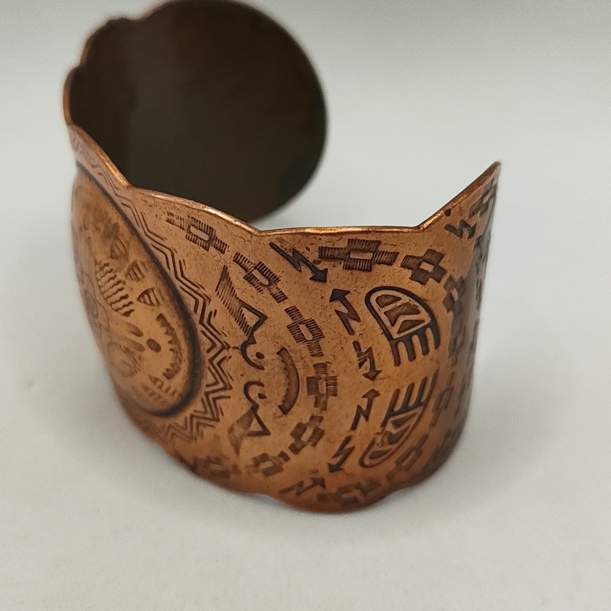 Vintage Solid Copper Wide Native Southwestern Wom… - image 3