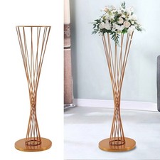 Metal Wire Golden Flower Stand Pedestal Plinth Display Cake Holder Wedding Decor