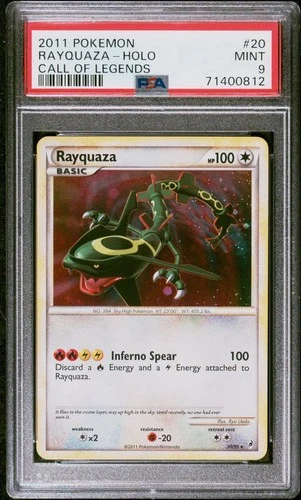 2011 Pokemon Call of Legends RAYQUAZA Holo Rare 20/95 PSA 9