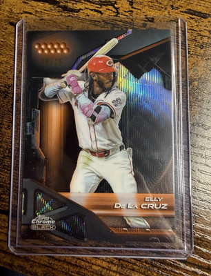 Topps 2026 Chrome Black Elly De La Cruz Orange Wave Refractor #93 09/25 Reds