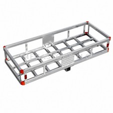 2 Hitch Mount Cargo Carrier Rack Aluminum Rv Truck Luggage Basket 500 Lbs
