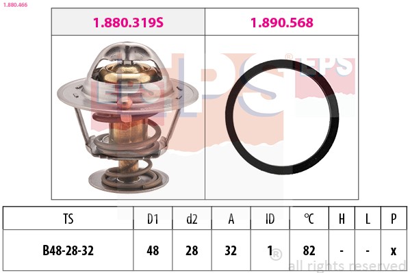 Fits EPS 1.880.466 Thermostat, coolant  ⭐UK Stock⭐