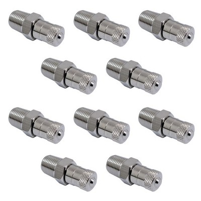 10 Pcs 1/8 Inch BSPT BSP Schrader Tank Valve 25mm Wheel Air 6 inches, Silver