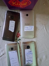Lot of 4 HTC m9  - 32GB - for repairs (T-Mobile Unlcke) ~