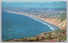 Vintage 1954 Palos Verdes Estates Aerial View Postcard California Coast