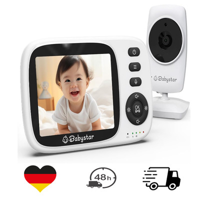 Babystar Babyphone mit Kamera 3,2 Zoll Bildschirm 2 Wege Audio