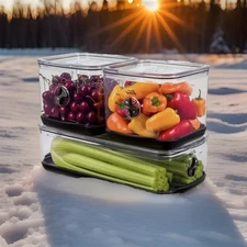 ProKeeper+ Fresh Vented Clean Produce Keeper Set 3pc (2) 3.5qt (1) 5.3qt NIB