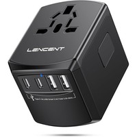 Reiseadapter Weltweit Mit 2 USB C Und 2 USB A AnschlüSsen Schwarz