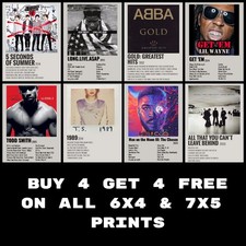 Rock Band Music Concert Posters Gifts Wall Art Home Decor (6x4 & 5x7)