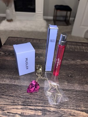 Mugler Angel Nova Eau De Parfum - 0.33 Oz Travel Spray & Mugler Keychain - NIB