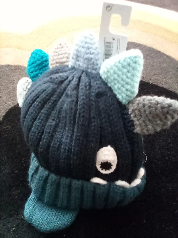 Next Boys Blue Multi Dinosaur Hat & Mitten Set - Age 3-4 - BNWT - Image 2 of 4