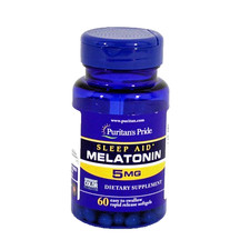 Puritan's Pride Sleep Aid Melatonin 5 mg 60 Rapid Release Softgels Free Shipping