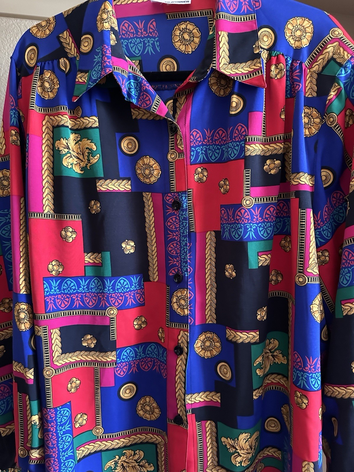 Alfred Dunner Button Up Blouse Royal Patterned Wo… - image 2