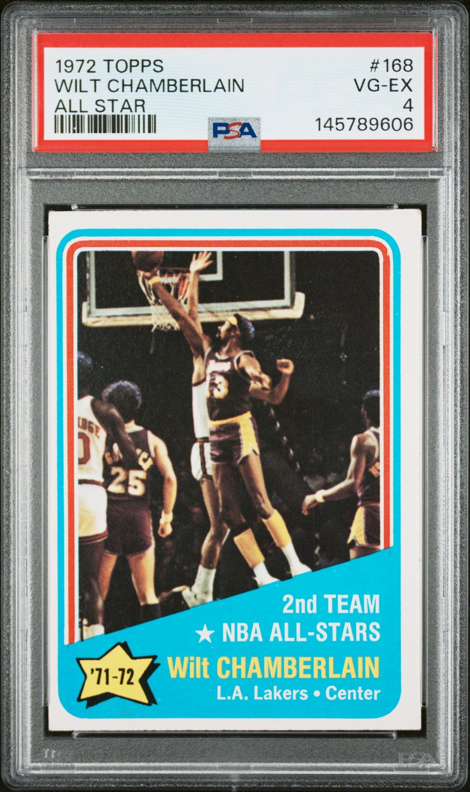 1972 TOPPS ALL STAR #168 WILT CHAMBERLAIN PSA 4