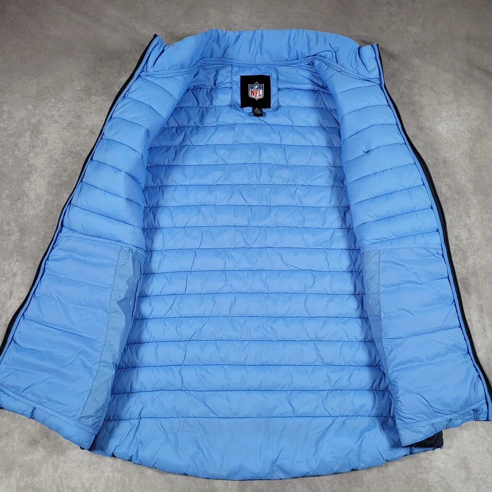 Tennessee Titans Vest Mens Medium Navy Blue NFL Football Puffer Quilted Zip - Image 4 of 4