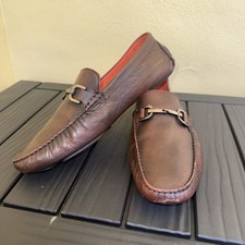 Men’s Donald Pliner Brown Leather Driving Loafers Size 10.5