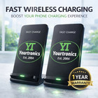 2 Pack Wireless Fast Charger Stand Dock Cradle for Apple iPhone Samsung Galaxy