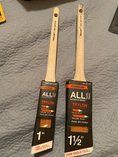 PRO Trylon Filament Thin Angle Paint Brushes 2 pc Set 1-1/2"  1" All Sheen