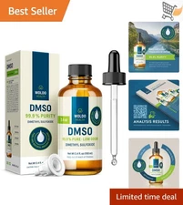 Pharmaceutical Grade DMSO 99.9% Pure Low Odor 3.38oz Glass Bottle with Dropper