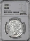 1880-S  $1  MORGAN SILVER DOLLAR  "SAN FRANCISCO"  NGC MS62  #8675096-009