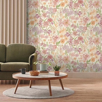 Grandeco Watercolour Wildflowers Wallpaper Floral Meadow Feature Wall Washable
