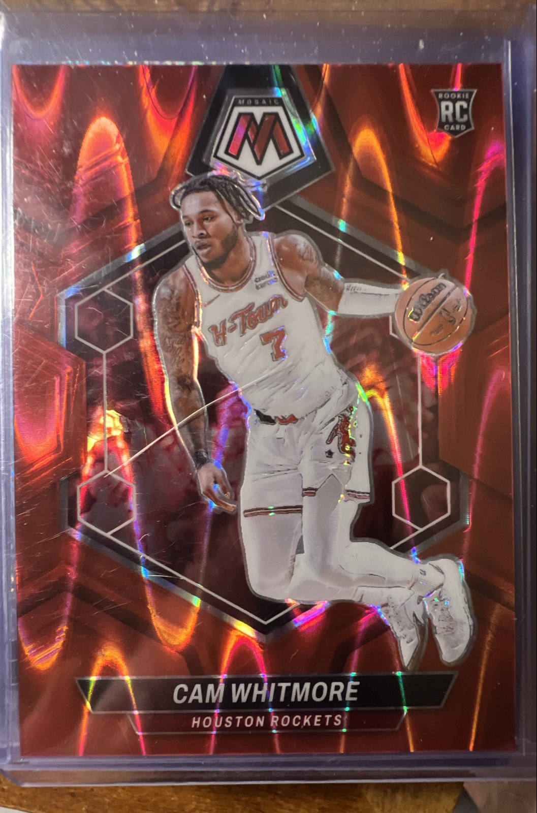 2023-24 Panini Mosaic - Rookies Cam Whitmore #217 Red Seismic Prizm /299 (RC)