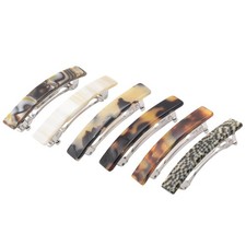 French Amie Bar Mini Set of 6 Handmade Cellulose Hair Clip Barrette for Girls